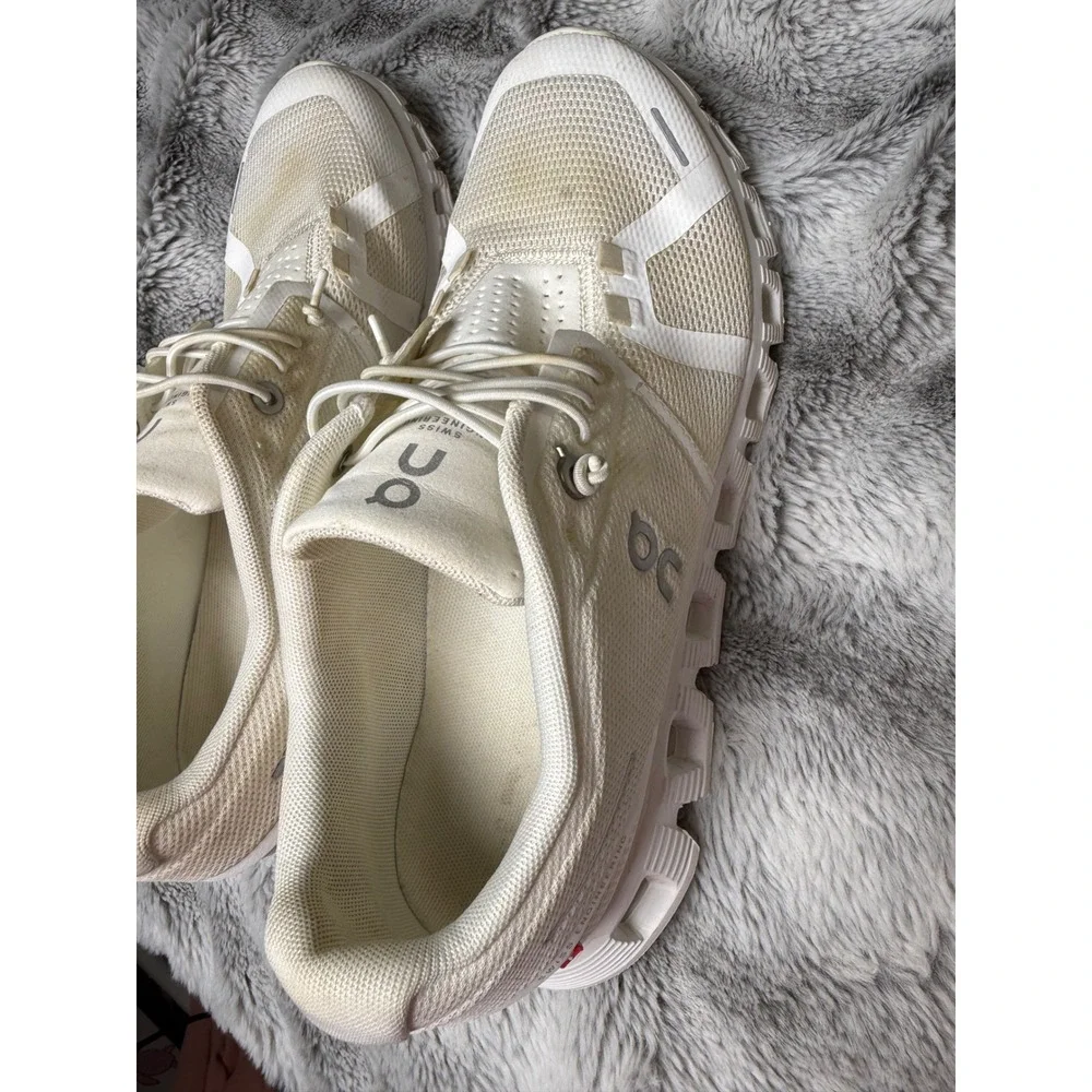 On Cloud 5 Undyed-White Running Shoes Womens 8.5 Sneakers 59.98902